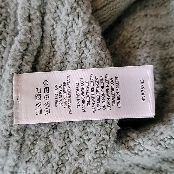 Rachel Zoe Knit V Neck Hooded Sweater Small Light Green - Picture 5 of 5